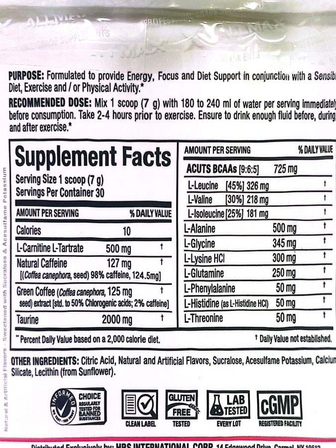آمینو کاتس المکس (210G) | Amino Cuts Allmax آمینو کاتس المکس (210G) | Amino Cuts Allmax