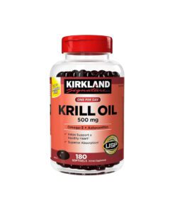 سافت ژل روغن کریل کرکلند سیگنچر ۵۰۰ میلی گرم (180عددی) | Kirkland Signature Krill Oil 500 Mg