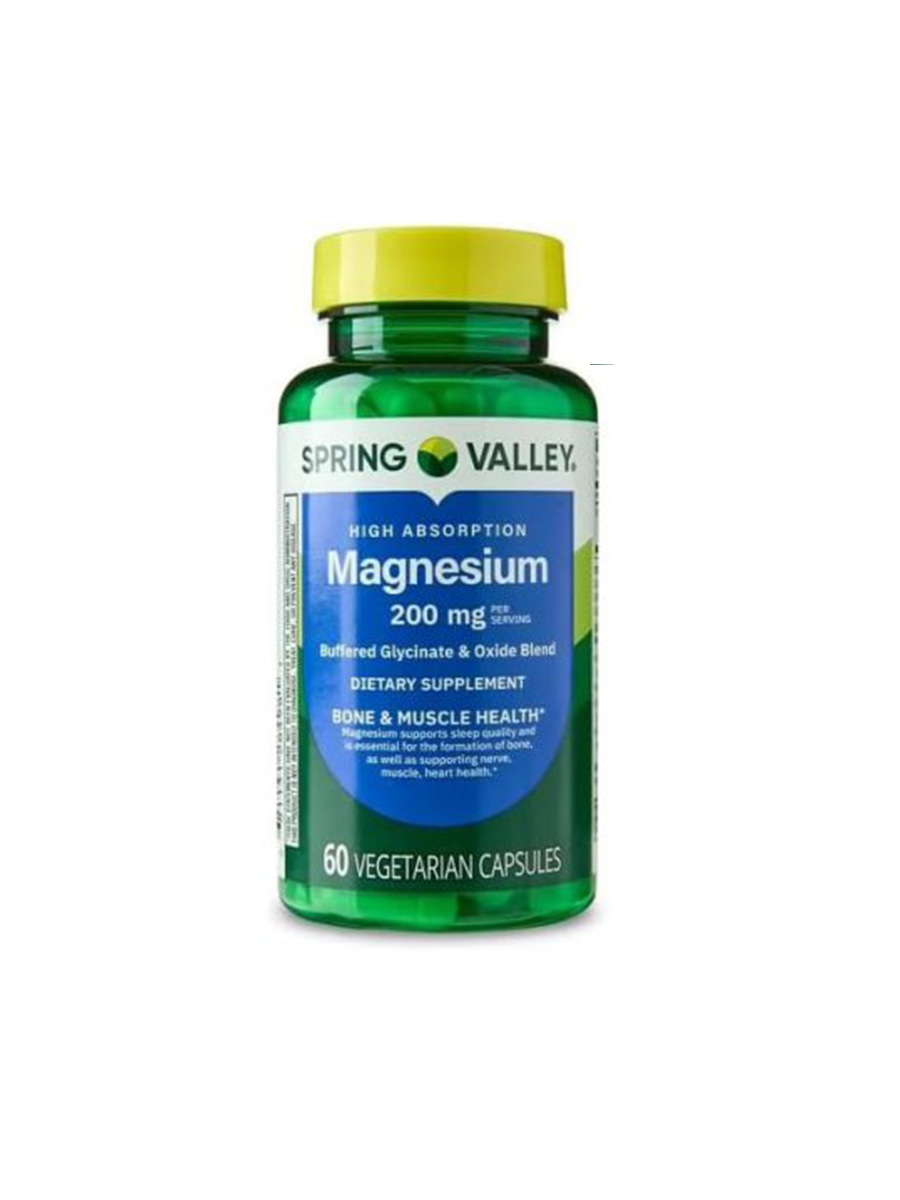 منیزیم 200 میلی گرم اسپرینگ والی (60عددی) | Spring Valley Magnesium 200mg