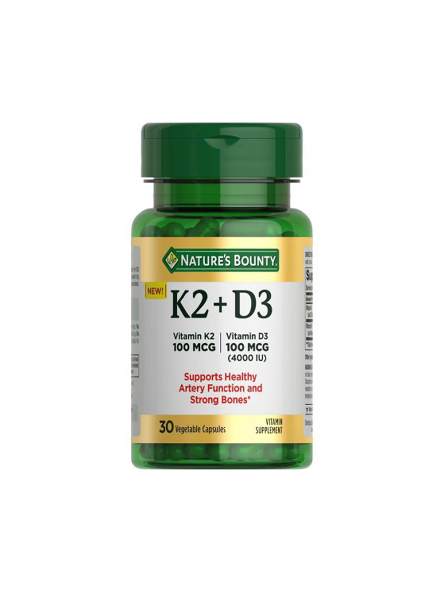 ویتامین دی3 و کا2 نیچرز بونتی (30عددی) | Nature’s Bounty D3 K2